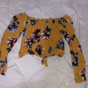 cropped off the shoulder top